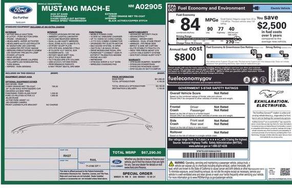FORD MUSTANG MACH-E 2022 3FMTK4SE0NMA02905 image